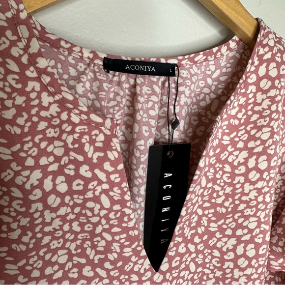 Aconiya Floral Flutter Sleeve Pink blouse - Picture 4 of 8